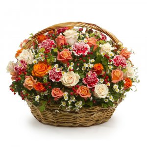Roses and Carnations basket