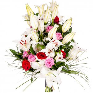White Lilies and Roses