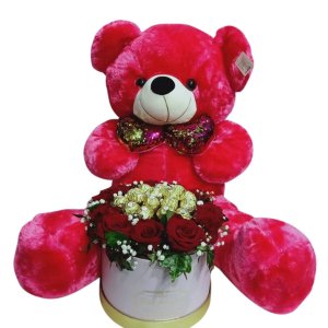 Teddy & Ferrero Red Rose Box