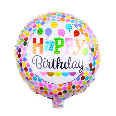 Spotty Rainbow Happy Birthday Foil Balloon