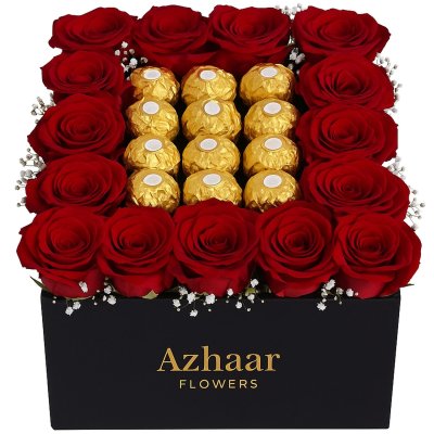 Red Roses & Ferrero Box