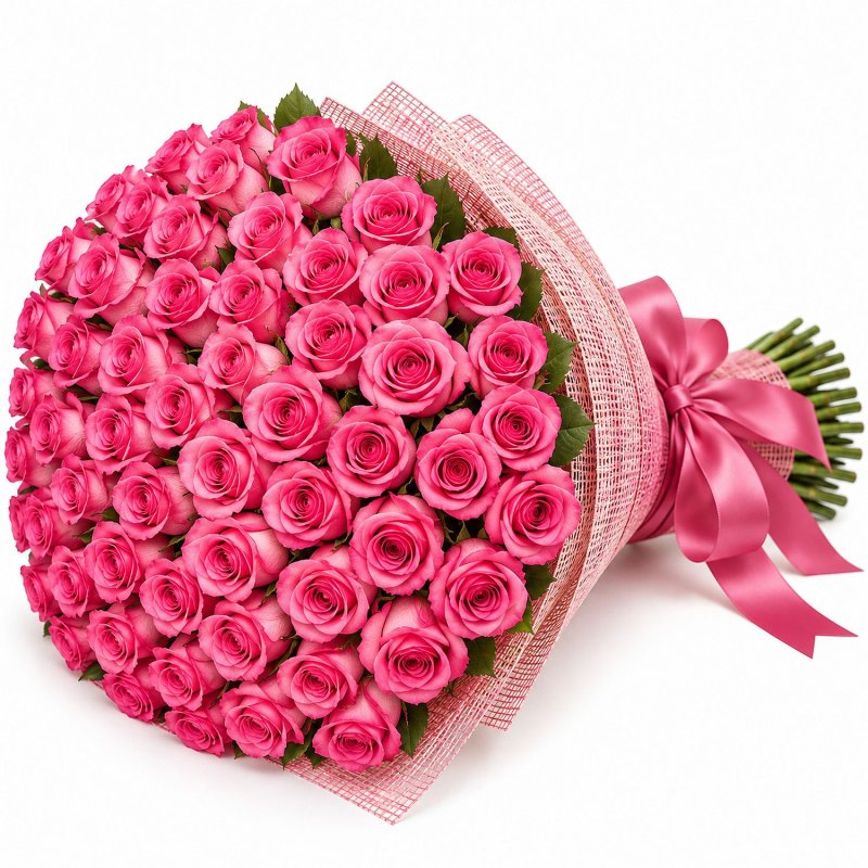 Bouquet of 100 Pink Roses