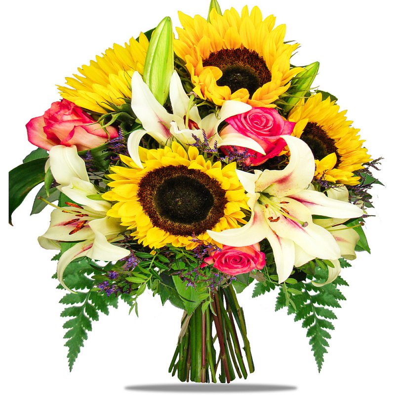 Sunflowers and Stargazer Lilies