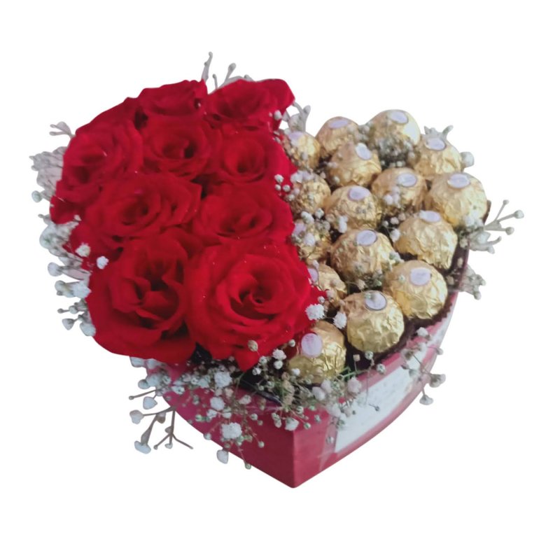 Red Roses & Ferrero Heart