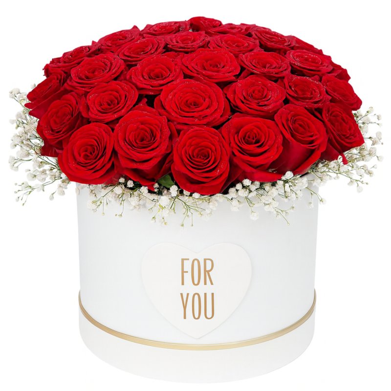 Two Dozen Red Roses Hatbox