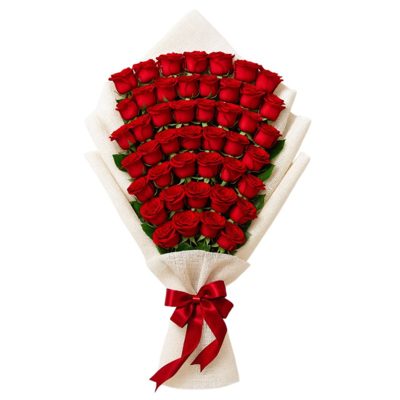 Luxury Bouquet of 50 Red Roses