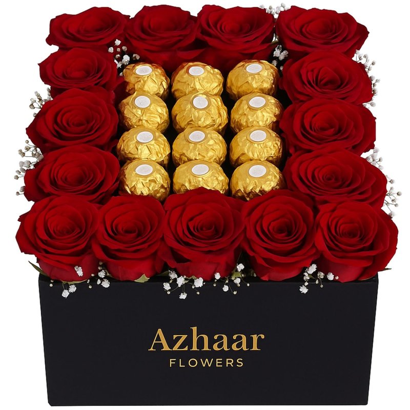Red Roses & Ferrero Box