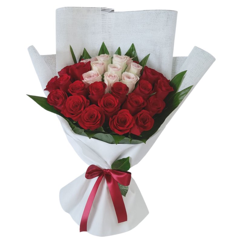 30 Luxury Red & Pink Roses