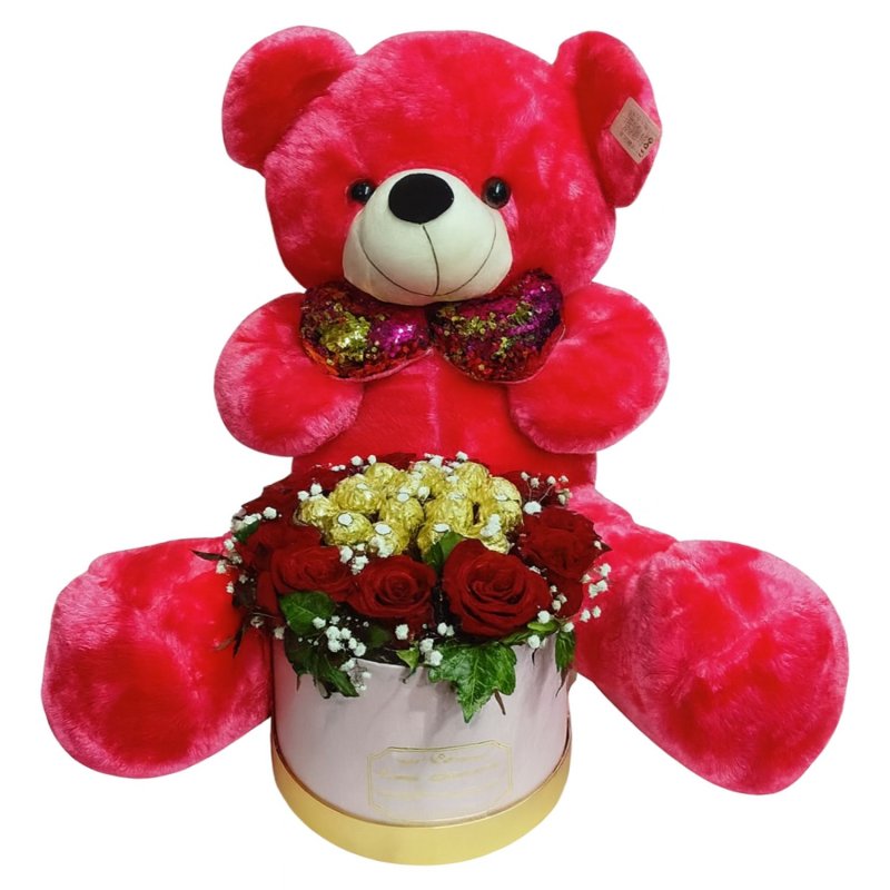 Teddy & Ferrero Red Rose Box