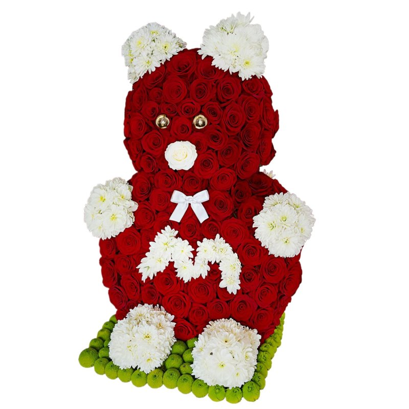 Red & White Rose Teddy Red & White Rose Teddy